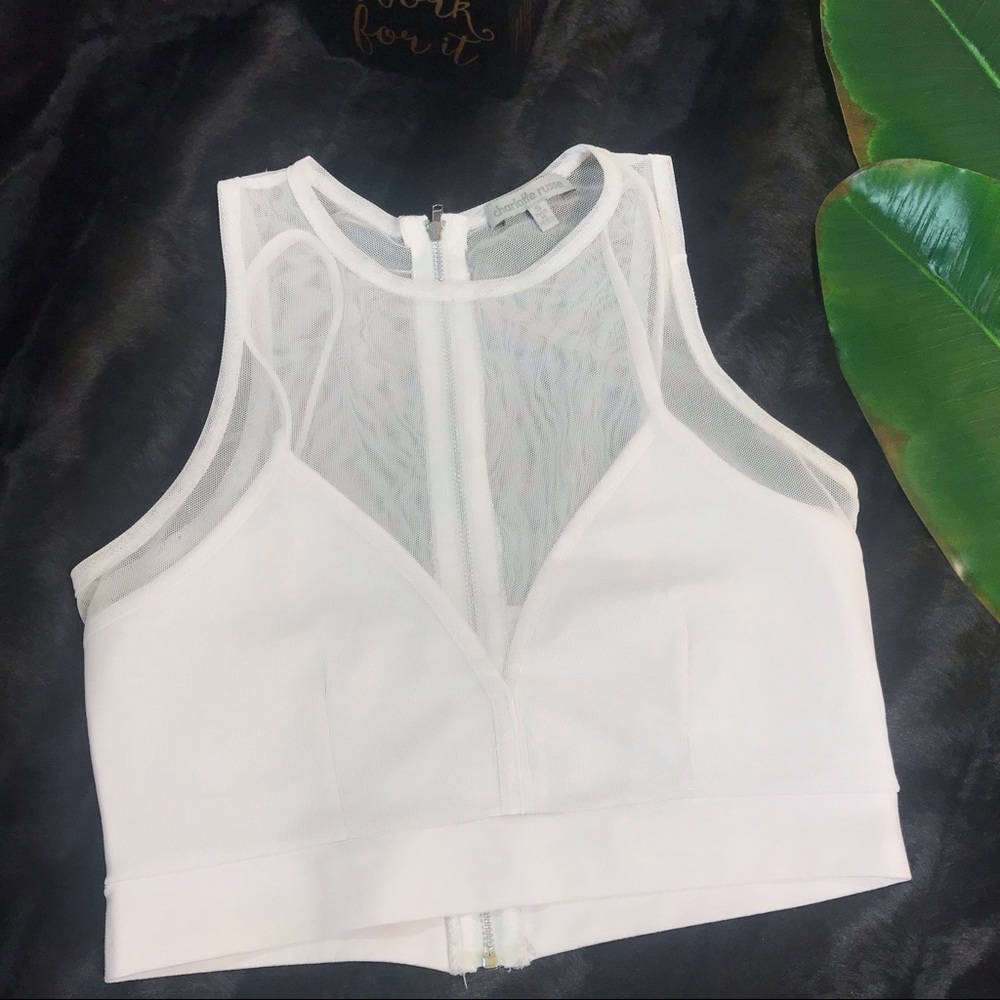 Charlotte Russe White Mesh Bralette